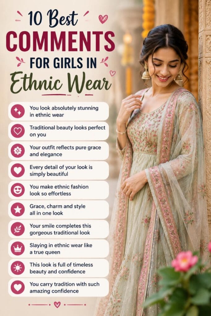 Unique comments for girls in ethnic wear