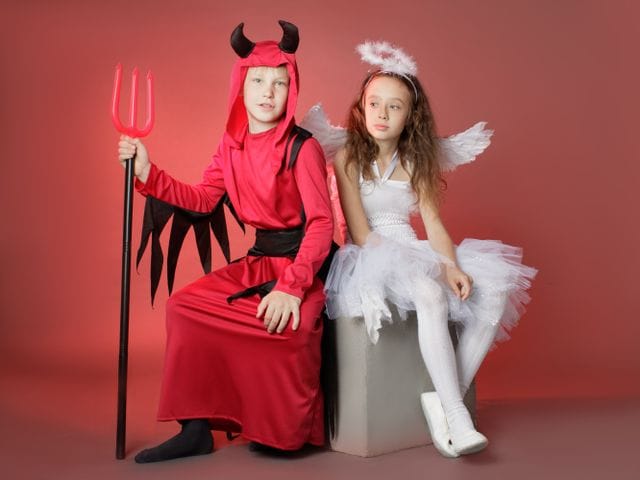 Cute angel and devil captions