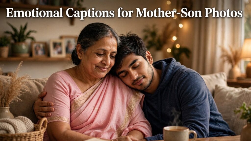Emotional captions for mother son photos