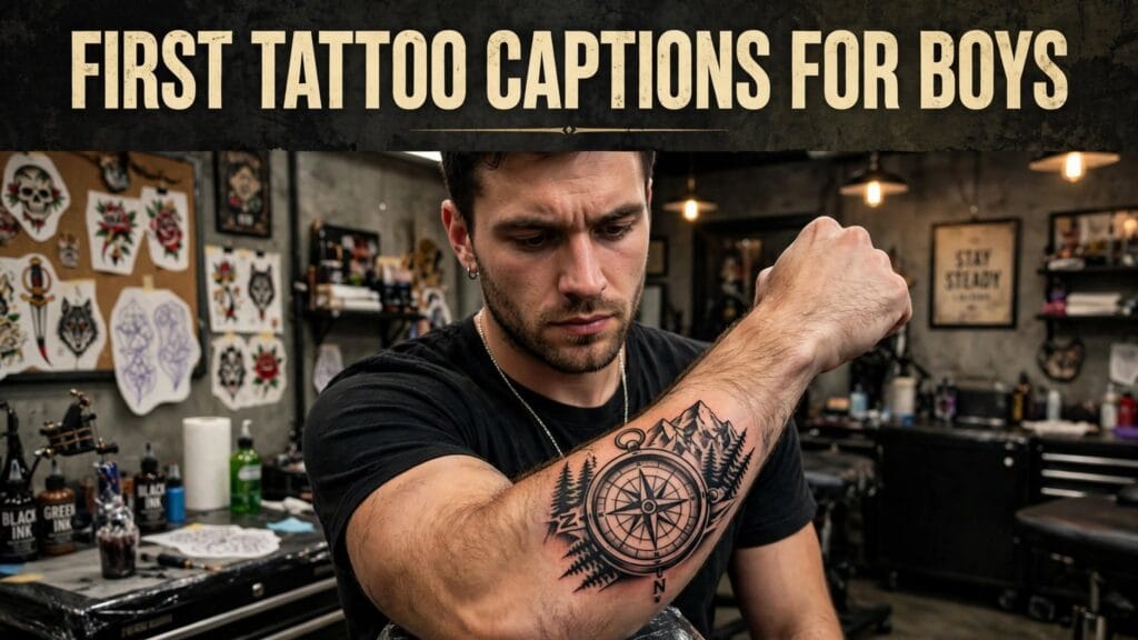 First tattoo captions for boys First tattoo captions for boys