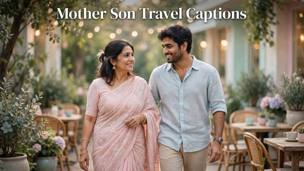 Mother son travel captions