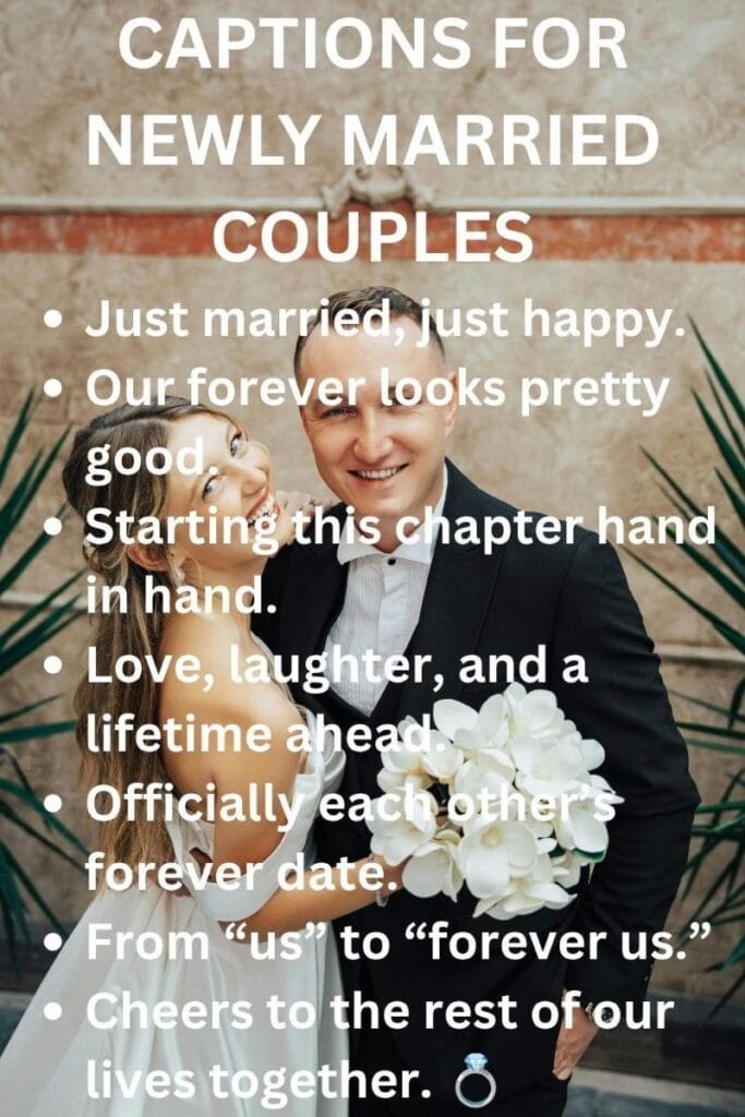 Newlywed couple captions Newlywed couple captions