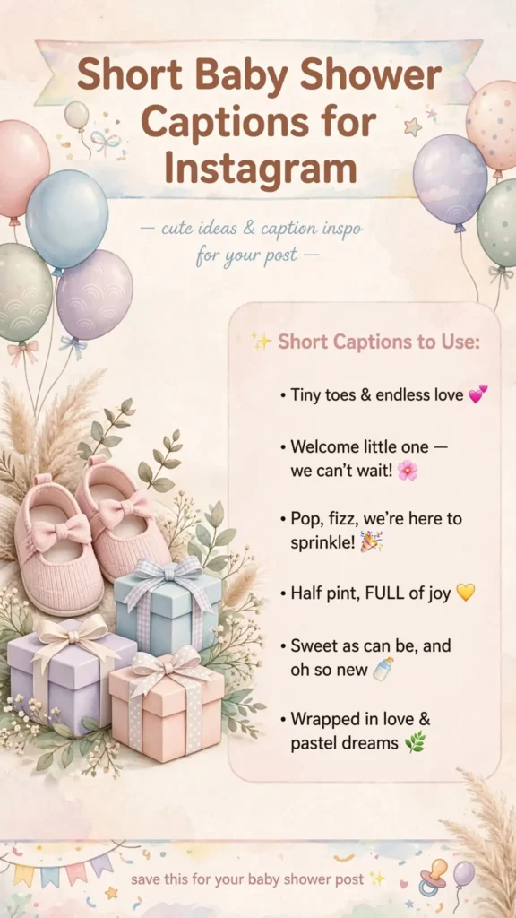 Short baby shower captions for instagram Short baby shower captions for instagram