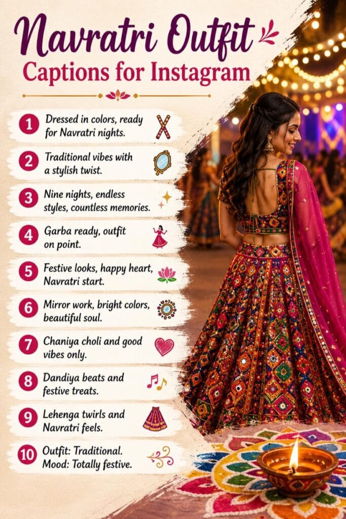 Unique navratri outfits captions Unique navratri outfits captions