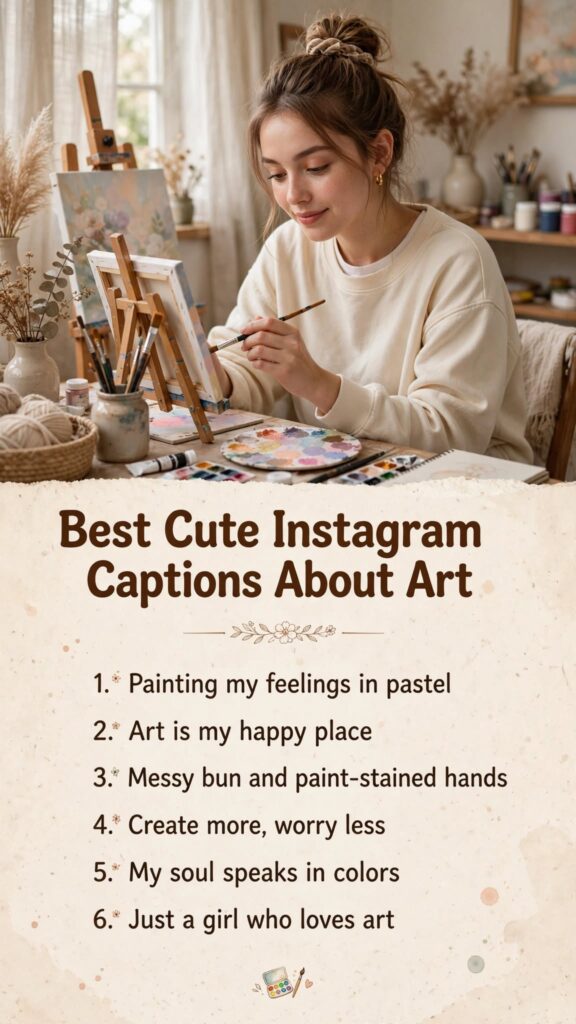 Best cute instagram captions about art 2026  vertical