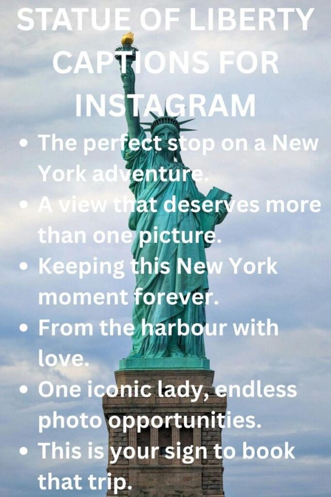Captions for lady liberty