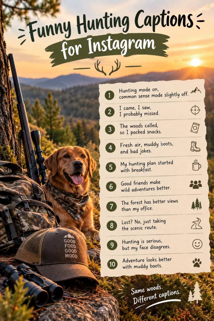 Funny hunting captions in the great outdoors