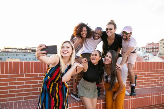 Group travel and vacation photo captions