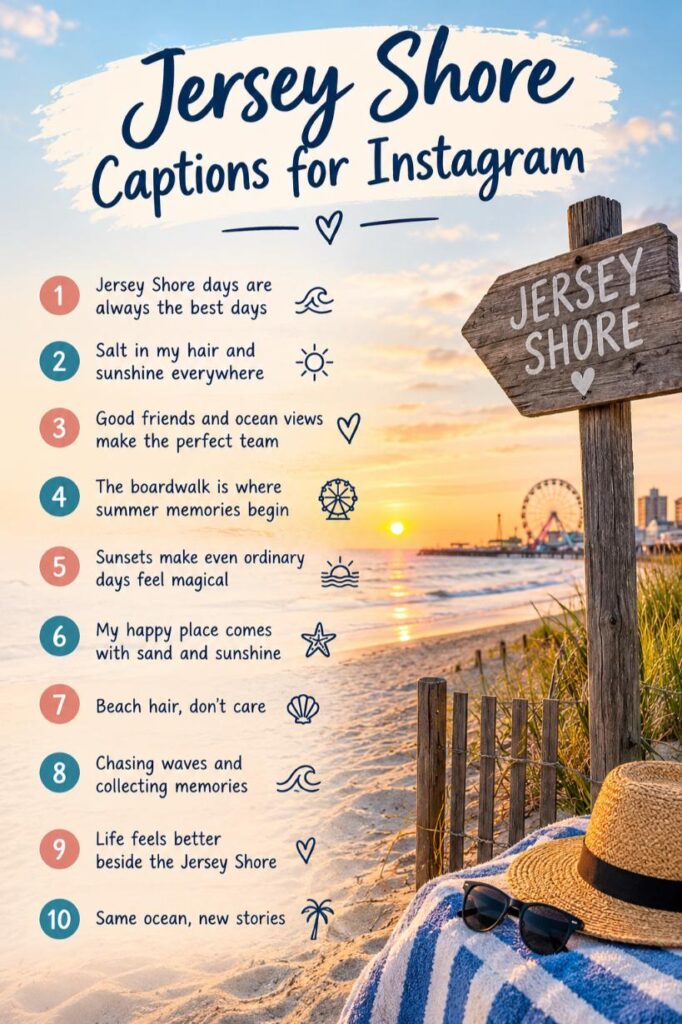 Jersey shore sunset caption guide