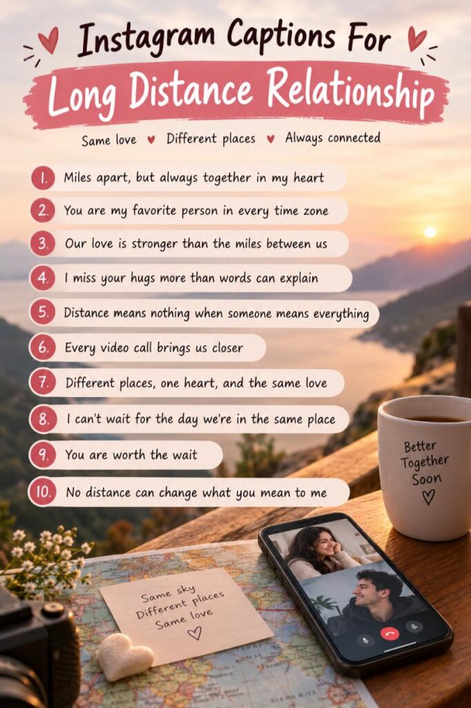 Long distance love captions sunset poster Long distance love captions sunset poster