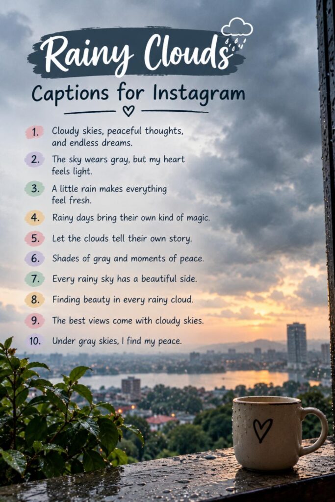 Rainy clouds captions Rainy clouds captions