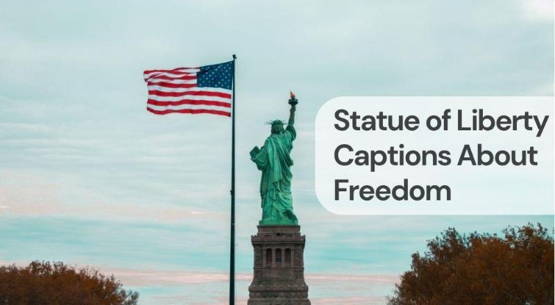 Statue of liberty captions about freedom